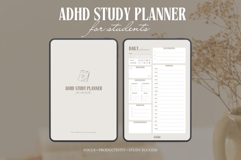 ADHD Digital Study Planner for Students | Undated Daily & Weekly ...