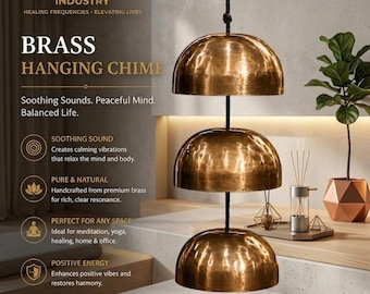 Handcrafted Brass Hanging Singing Bowls – Tibetan Sound Healing Meditation Instrument