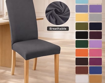Stretch Spandex Washable Universal Seat Protector Slipcover Elastic Chair Cover Kitchen Dining Room Decor