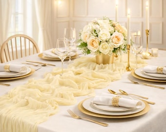 Cheesecloth Table Runner Gauze Sheer Boho Wedding Decor Rustic Baby Shower Party Elegant Tablecloth