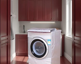 Housse anti-poussière pour lave-linge Protecteur anti-poussière imperméable à l'eau Protection facile à nettoyer pour lave-linge et sèche-linge