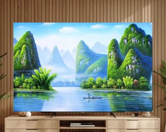 Protecteur anti-rayures doux et lavable suspendu en tissu pour housse d'écran de télévision pour téléviseurs de 32-43-55-65-70-75 pouces