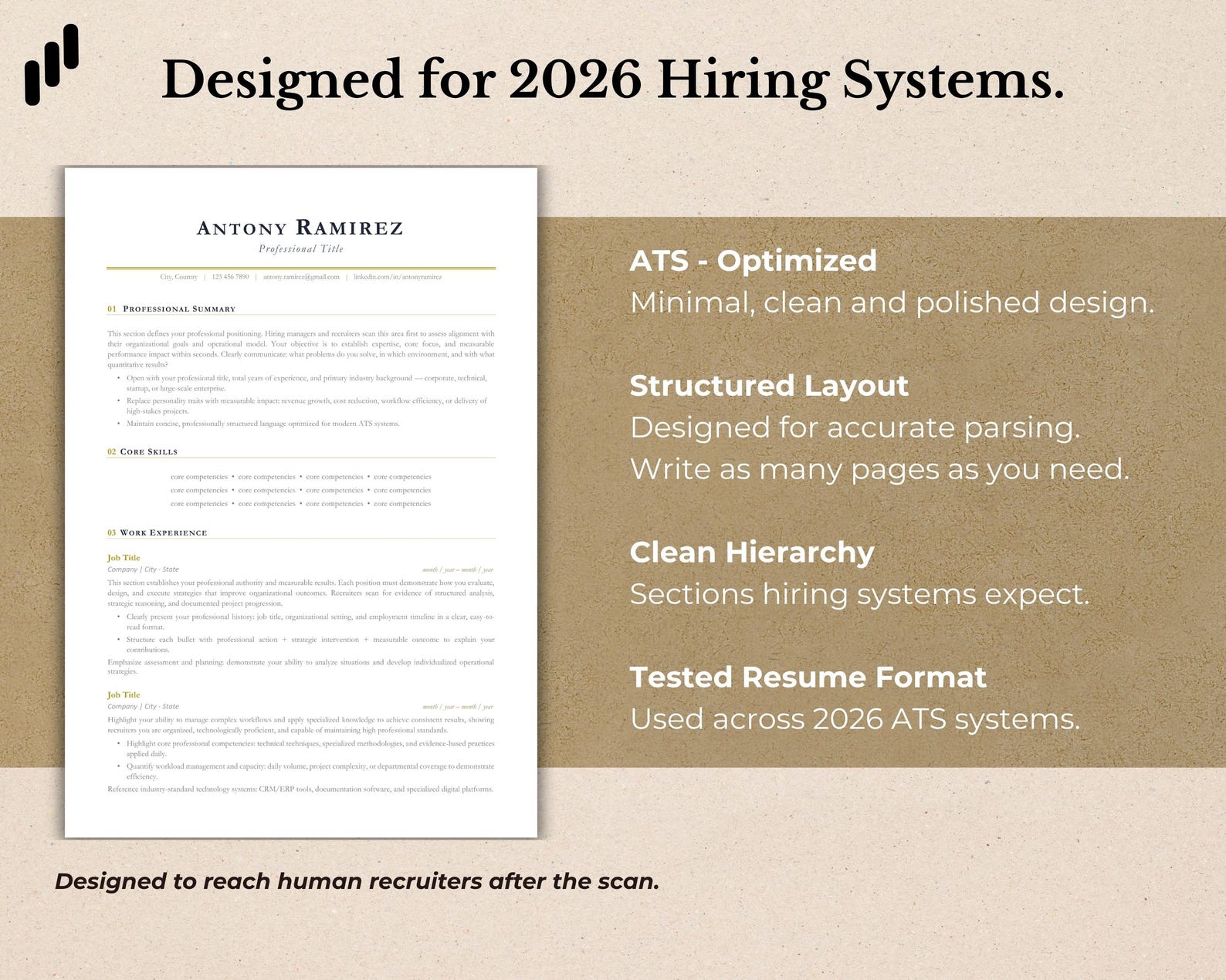 2026 ATS Resume Template Bundle | Professional CV + Cover Letter | Word ...