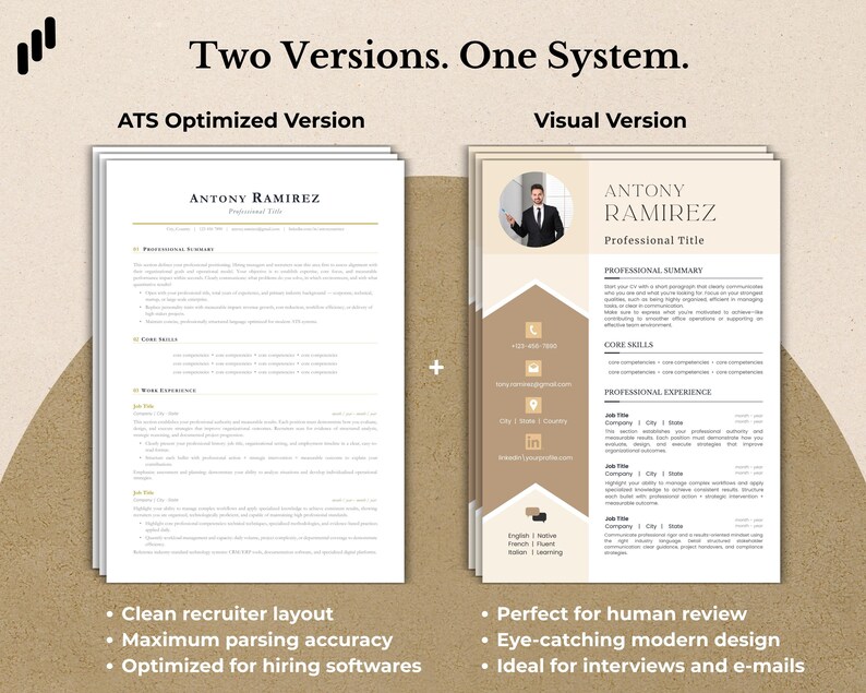 Buy 2026 ATS Resume Template Bundle | Professional CV + Cover Letter ...