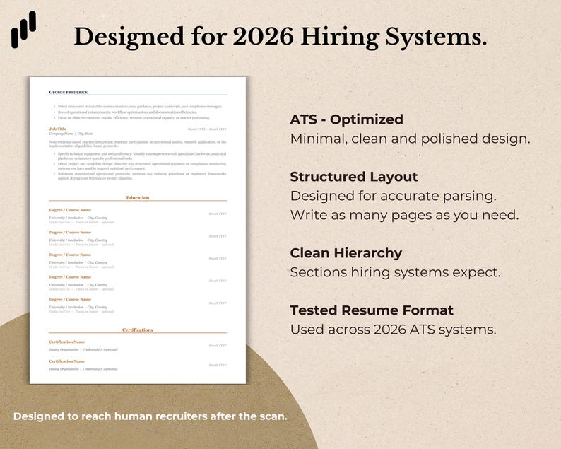 2026 Bundle ATS Resume Template | Professional CV + Visual Resume ...