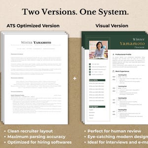 2026 ATS Teacher Resume Template Bundle | Teaching CV + Cover Letter ...