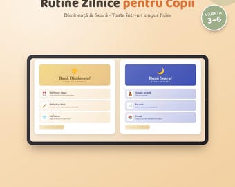 Rumänisch Interaktiver Tagesablauf für Kinder, Morgen- Abend-Zeitplan (digitaler Download)