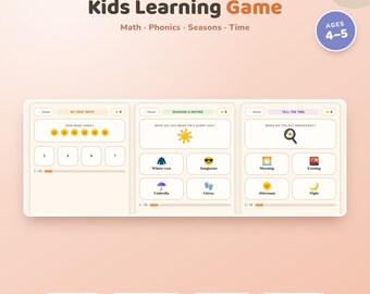 Kinder-Lernspiel | Jahreszeiten & Zeit | Interaktive Tablet-Aktivität | 4–5 Jahre | Keine App
