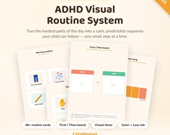 ADHS Visuelle Routine Karten & Erst-dann-Tafel | Bildkarten, Visueller Timer, Übergangskarten | Autismus SEN