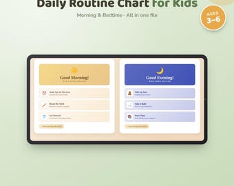 Interaktive Routine Chart für Kinder, Morgens vor dem Zubettgehen Spiel (Digitaler Download)