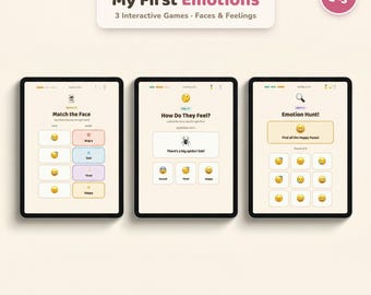 Kleinkind Emotionen Lernspiel | Interaktive Tablet-Aktivität | 2–3 Jahre | Digitaler Download