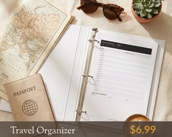 Travel Organizer Printable | Reiseplaner PDF | Packliste | Reisetagebuch | 34 Seiten Sofort Download