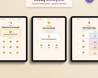 Rumänisch Emotionen Lernspiel für Kleinkinder | Interaktive Tablet-Aktivität (Digitaler Download)