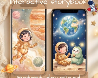 Interaktives Märchenbuch für Kinder – Luna und Mondlicht Freund, Weltraum-Abenteuerspiel (Digitales Format 100)