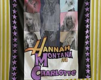Coperta personalizzata di Hannah Montana con nome / Regalo Disney personalizzato per bambine / Decorazione accogliente per la cameretta