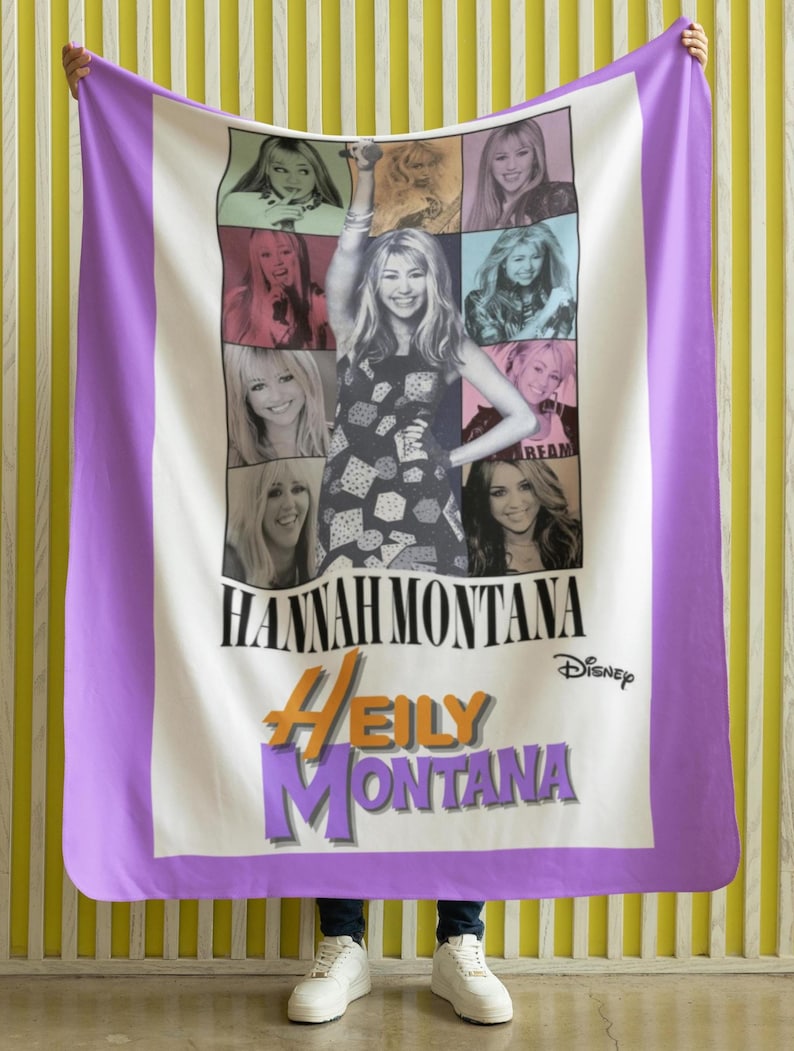 Coperta personalizzata con nome di Hannah Montana, regalo di compleanno per ragazze, coperta personalizzata per fan Disney immagine 1
