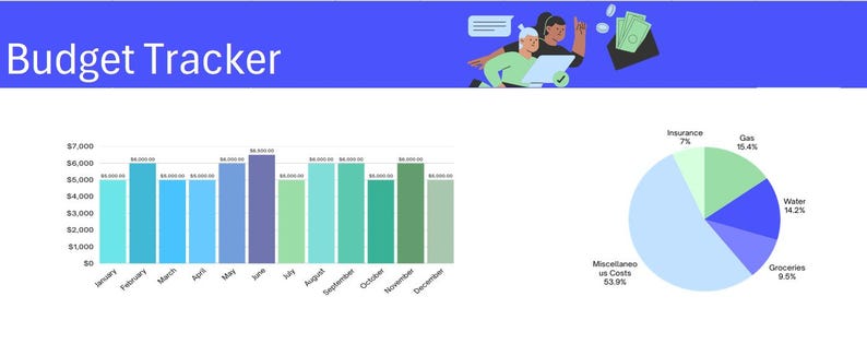 Editable Budget Tracker Template: Financial Organization Tool - Etsy