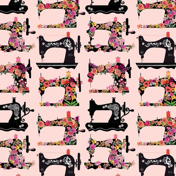 Sewing Machine Fabric, Vintage Sewing, Floral Sewing