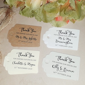 Small Thank You for Sharing Special Day Labels Personalised Wedding Favour Tags Small Tag