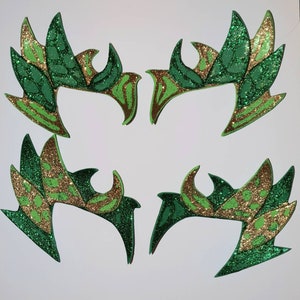 Poison Ivy Inspired Cosplay Costume Eyebrows / Mask Green Glittery 2 Tone FREE UK Delivery image 1