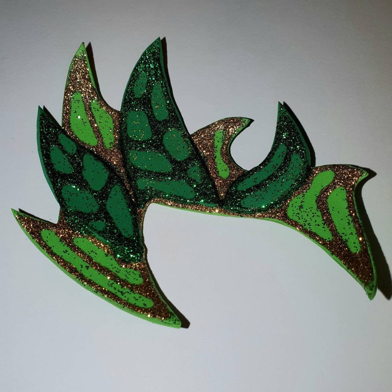 Poison Ivy Inspired Cosplay Costume Eyebrows / Mask Green Glittery 2 Tone FREE UK Delivery image 4