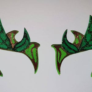 Poison Ivy Inspired Cosplay Costume Eyebrows / Mask Green Glittery 2 Tone FREE UK Delivery Light Green Base