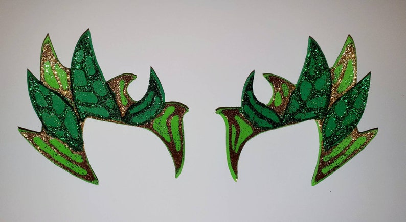 Poison Ivy Inspired Cosplay Costume Eyebrows / Mask Green Glittery 2 Tone FREE UK Delivery Light Green Base