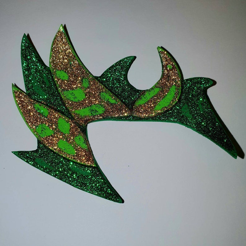 Poison Ivy Inspired Cosplay Costume Eyebrows / Mask Green Glittery 2 Tone FREE UK Delivery image 7