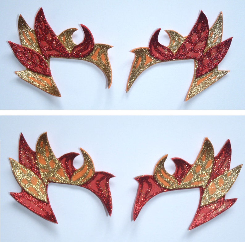 Poison Ivy Inspired Cosplay Costume Eyebrows / Mask Green Glittery 2 Tone FREE UK Delivery image 2