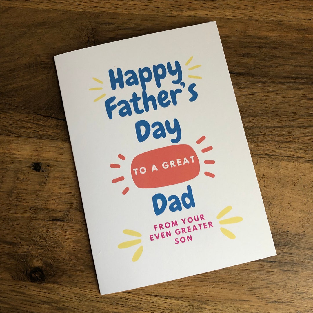 Fathers Day Card, Form Son, Greeting Card, Happy Fathers Day - Etsy