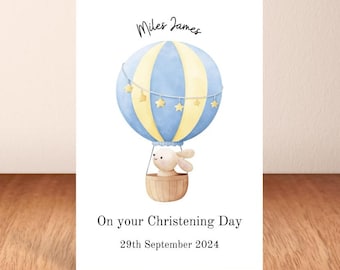 Personalised Christening Card, On Your Christening Day, Custom Name And Date.