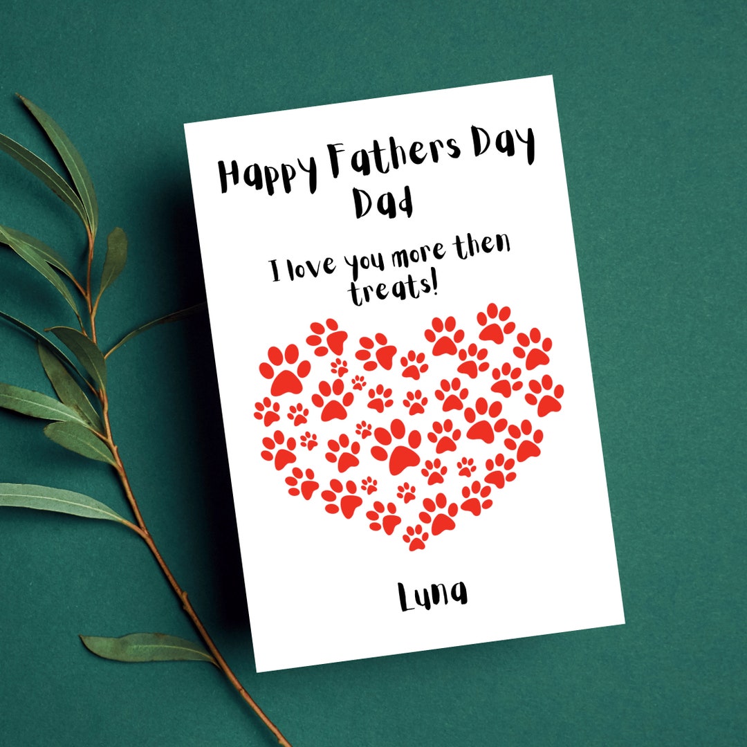 Personalised Pet Fathers Day Card, Card From Dogs or Cats, Fur Babies ...