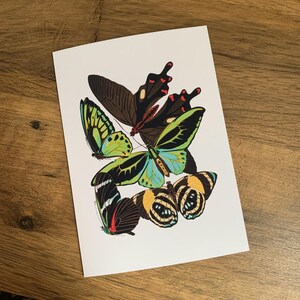 Carte de voeux papillon, papillons vintage, anniversaire, mariage, sympathie, carte d'art.
