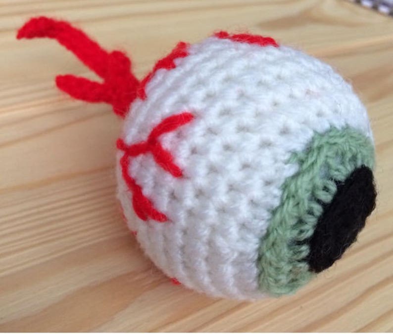 Eyeball Crochet PDF Pattern Toy Halloween Cat toy image 1