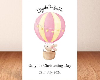 Personalised christening Card, On Your Christening Day, Custom Name And Date.