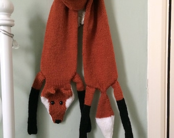 Fox Scarf Knitting PDF Pattern