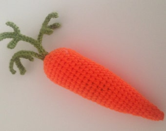 Crochet Carrot Pattern play food photo prop cat toy