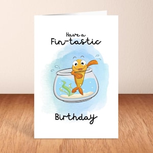 Passez un excellent anniversaire, une carte de voeux, une carte d'anniversaire, un poisson.