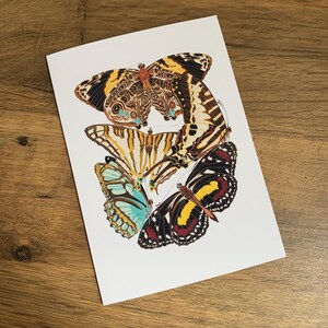 Carte de voeux papillon, papillons vintage, anniversaire, mariage, sympathie, carte d'art.