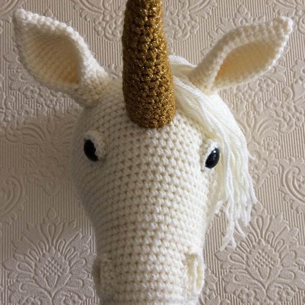 Unicorn Faux Taxidermy Crochet PDF Pattern
