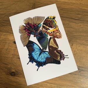 Carte de voeux papillon, papillons vintage, anniversaire, mariage, sympathie, carte d'art.