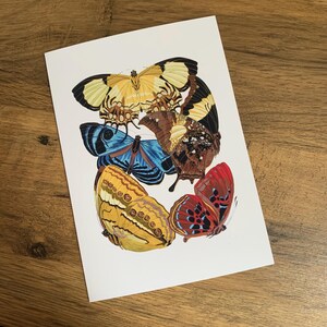 Carte de voeux papillon, papillons vintage, anniversaire, mariage, sympathie, carte d'art.