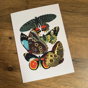 Carte de voeux papillon, papillons vintage, anniversaire, mariage, sympathie, carte d'art.