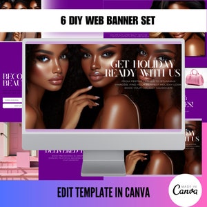 Website Banner Set, Editable Website Banners, Shopify Slider Banners, Website Kit, Canva Web Banners, Lash/Hair/Nail Banners