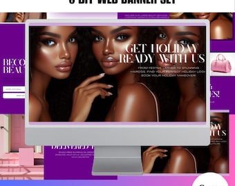 Website Banner Set, Editable Website Banners, Shopify Slider Banners, Website Kit, Canva Web Banners, Lash/Hair/Nail Banners