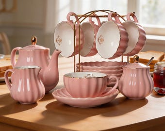 Porcelain Tea Set 8oz Service for 6