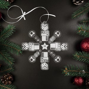 Mario Inspired Snowflake Ornament