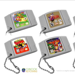 Miniatuur N64 cartridge sleutelhanger