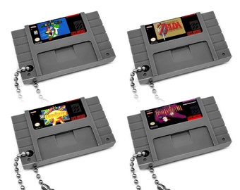 Miniature Super Nintendo SNES Cartridge Keychain