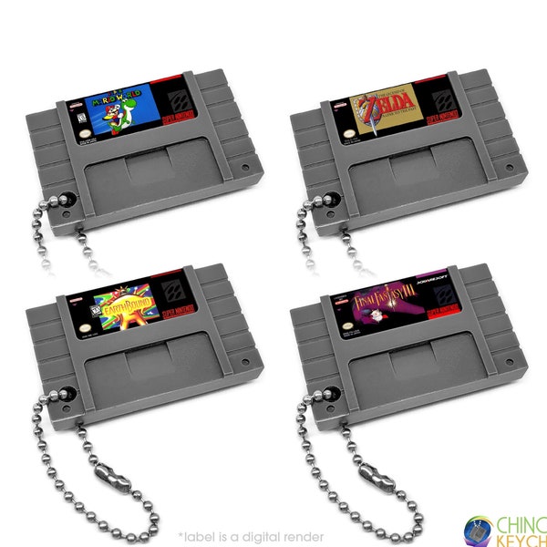 Miniature Super Nintendo SNES Cartridge Keychain